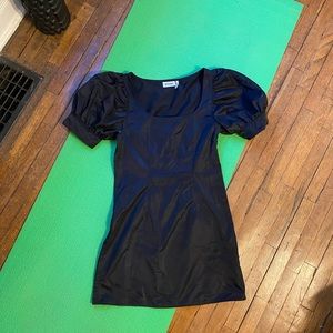 Weekday black puff sleeve mini dress